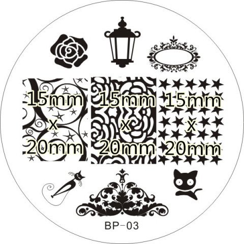 Black & Silver Rose Theme Stamping Plate