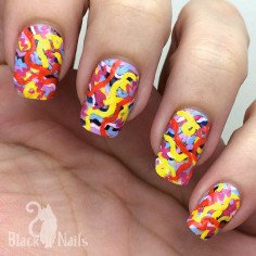 I Can See Music Abstract Colorful Nail Art