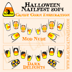 Candy Corn Inspired Full Hand Manicure