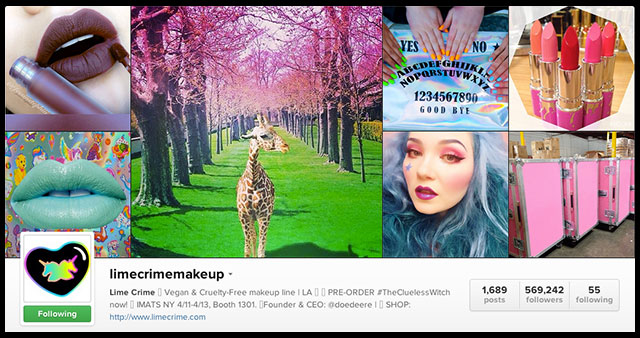 Lime Crime on Instagram