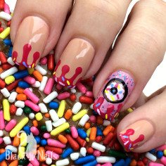 Dripping Donut Nails for National Donut Day