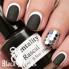 Black and White Glitter Placement Bottle