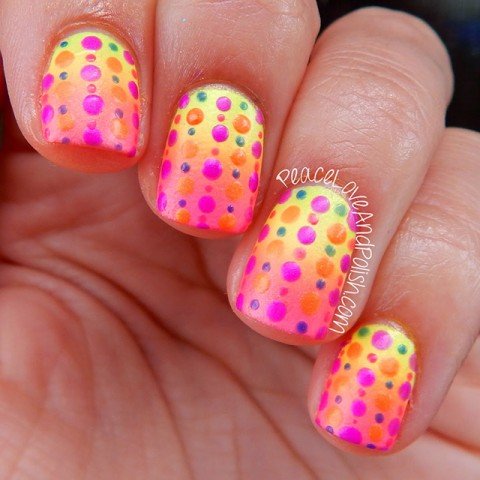 Poptastic Neon Gradient Dotticure by Peace, Love & Polish