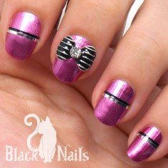 Pink Metallic ColorFoil Bow Nail Art