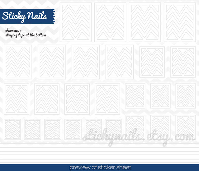 Chevron Nail Art Stencils by Sticky Nails