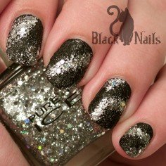 Sally Hansen Sugar Coat B&W Galaxy Nail Art