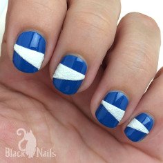 Blue & White Textured Triangle Nails - barkTHINS Inspired